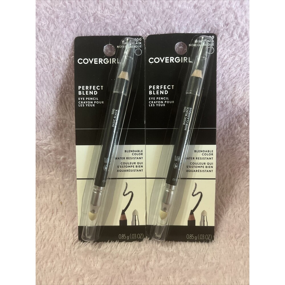 (B1) Lot Of 2 COVERGIRL PERFECT BLEND BLENDABLE EYE LINER BASIC BLACK #100